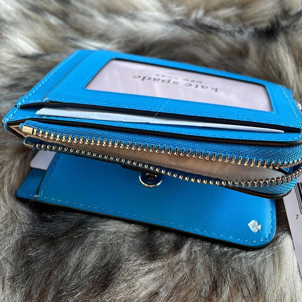 Kate Spade ♠️ New York Small Zip Bifold Wallet Oceanside - Picture 5 of 8